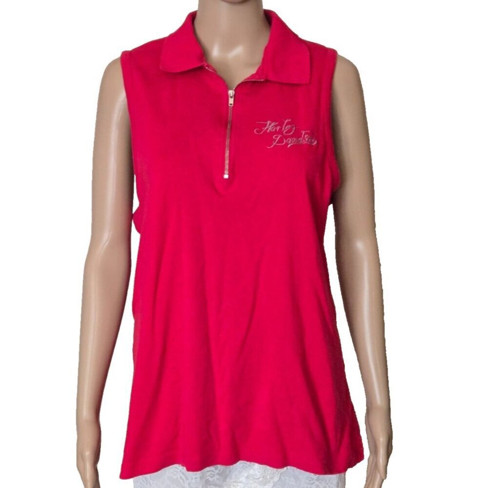 Harley Davidson women's red Sleeveless Tank Top Austin Texas size 1W